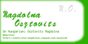 magdolna osztovits business card